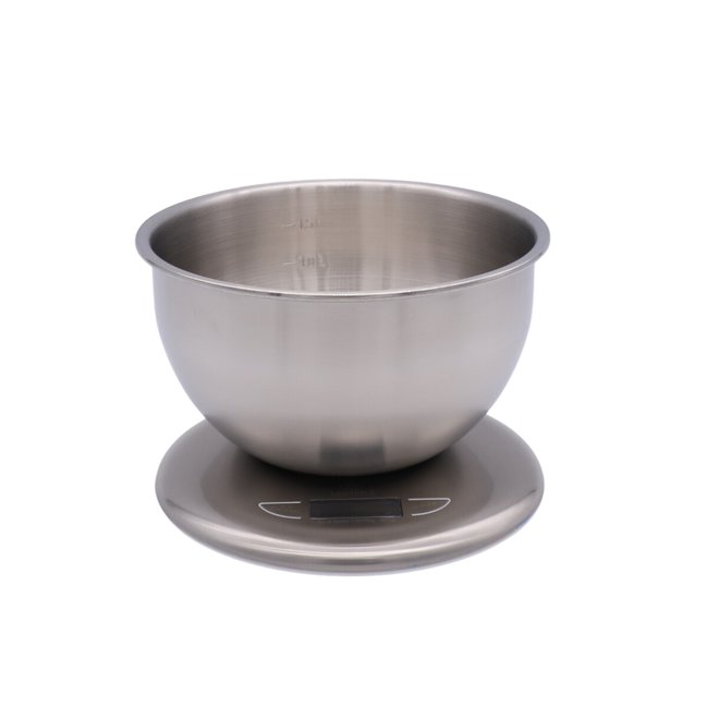 Pèse aliment inox gris <span itemprop=