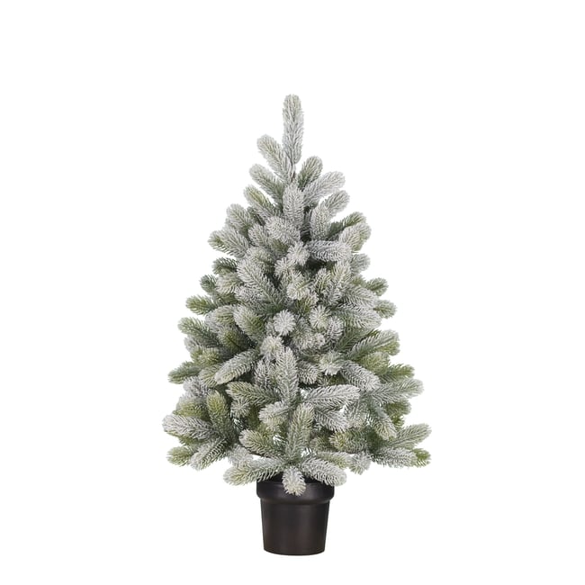 Sapin de Noël artificiel enneigé H90 cm NAGOYA Couleur vert <span itemprop=