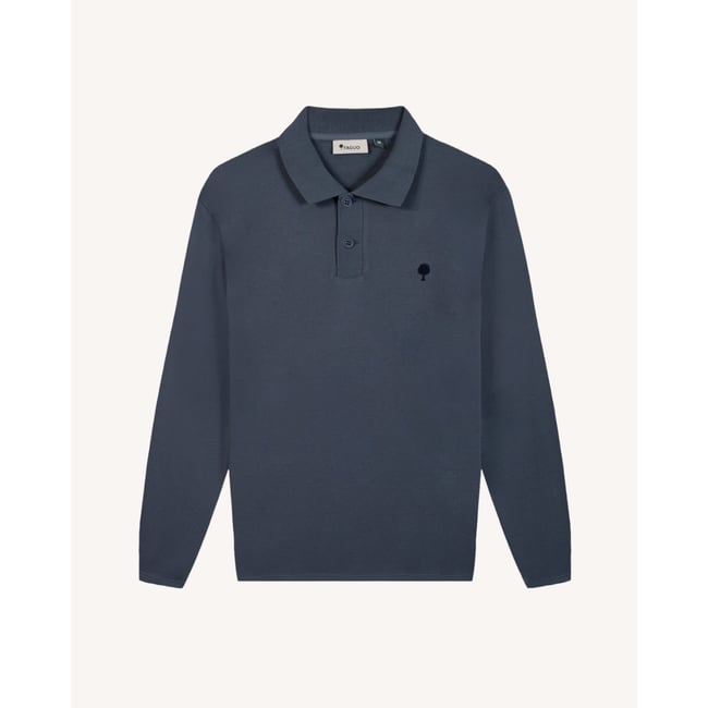 Polo en maille bleu marine <span itemprop=