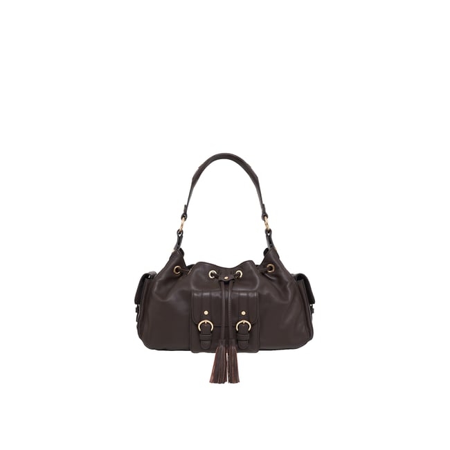 Sac cuir naturel VICTORIA marron foncé <span itemprop=