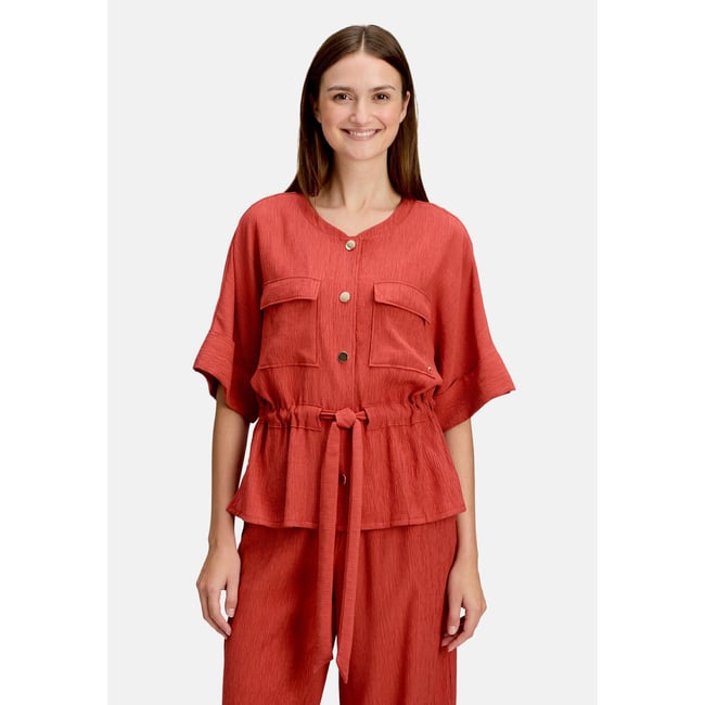 Veste casual à poches rouge foncé <span itemprop=