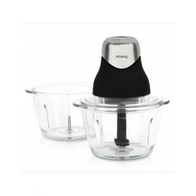 Mini hachoir électrique avec 2 bols - LEO9 noir <span itemprop=