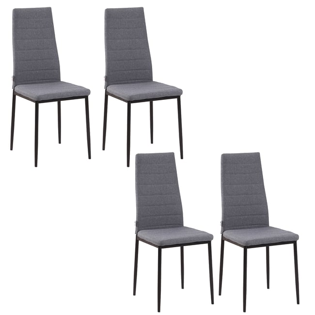Chaise de salle à manger Lin (100% polyester) Couleur gris <span itemprop=