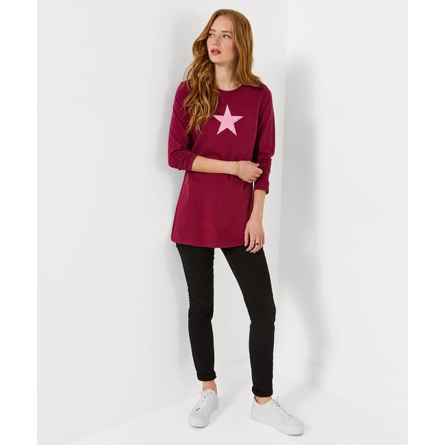 Tunique Délavée Imprimé Étoile rouge <span itemprop=