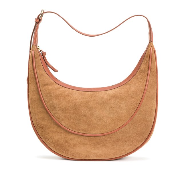 Signature-Hobo-Bag Alizee aus Spaltleder cognac <span itemprop=