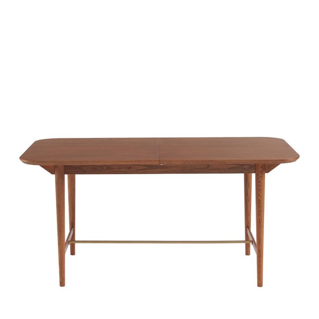 Table à manger extensible 6 à 8 personnes en bois 160-200x90cm- SARIL Couleur bois foncé <span itemprop=