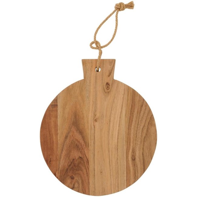 Planche à découper ronde bois acacia bois clair <span itemprop=