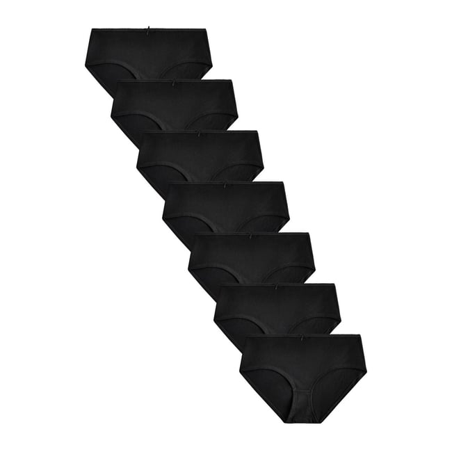 Culotte, lot de 7 noir <span itemprop=