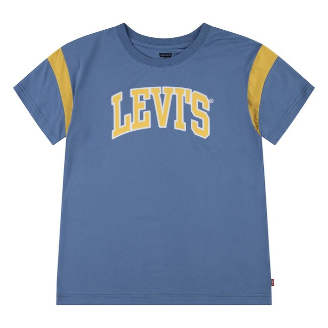 Camiseta de manga corta azul + amarillo <span itemprop=
