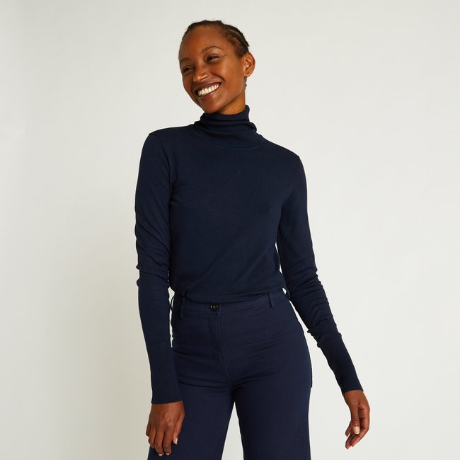 Pull col roulé, contient de la viscose Eco-vero, Oeko-Tex - MONOPRIX