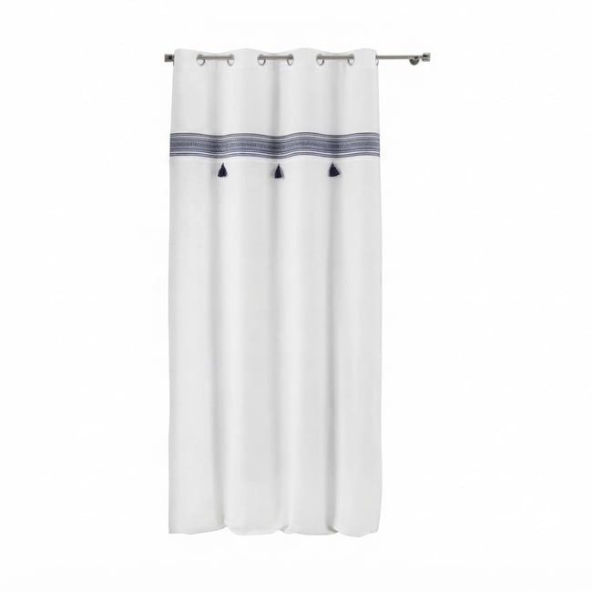 Rideau a oeillets Amaya bleu <span itemprop=