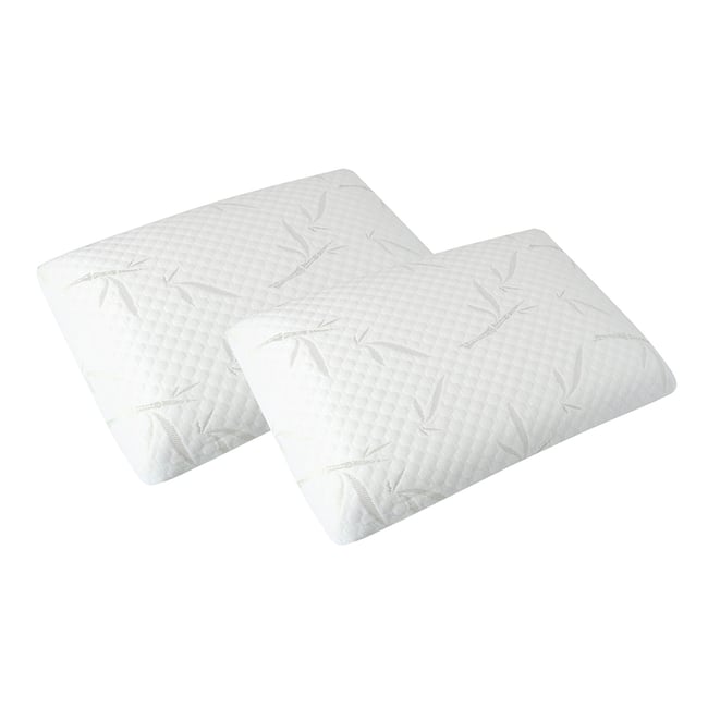 Lot de 2 oreillers Mémoire de forme SERENITE Couleur blanc <span itemprop=