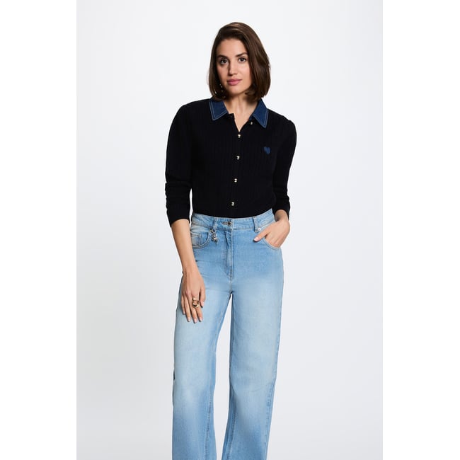 Pull col revers boutons - MORGAN