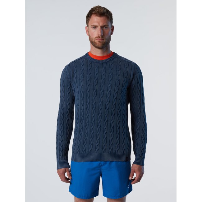Pull-over en maille torsadée effet délavé - NORTH SAILS
