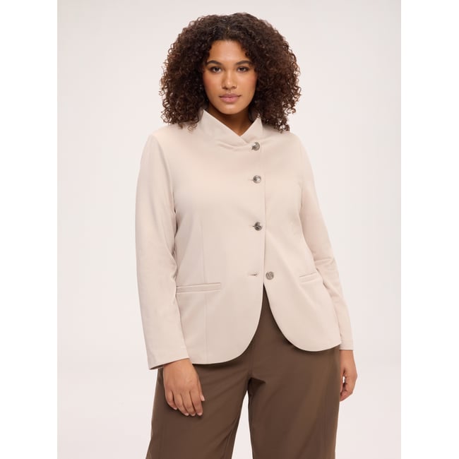 Blazer à fermeture asymétrique beige <span itemprop=