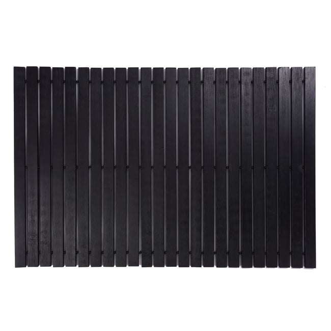 Tapis de douche caillebotis en bambou noir <span itemprop=