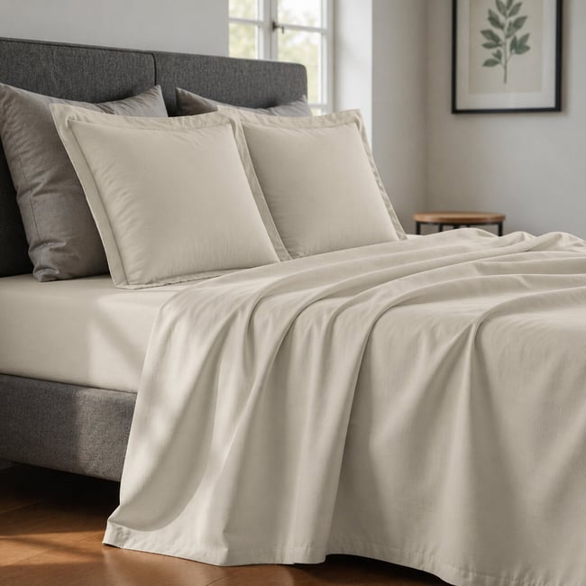 Parure de draps plat coton unie, ESSENTIEL - C DESIGN HOME TEXTILE