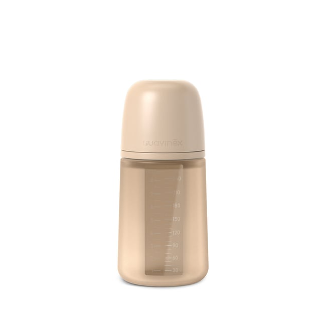 Biberon en silicone avec tétine SX Pro 240 ml débit M neutre <span itemprop=