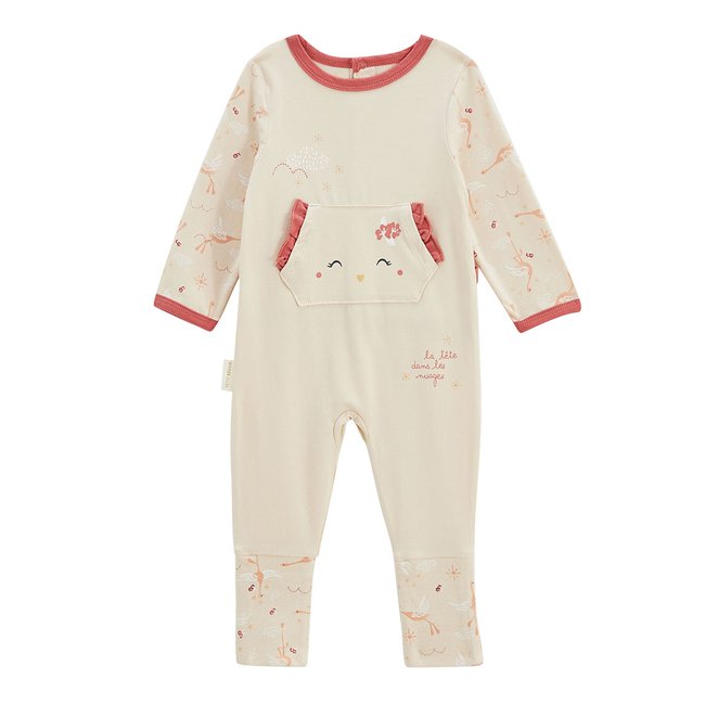 Pyjama bébé à pieds retroussables Poésie d'été vanille <span itemprop=