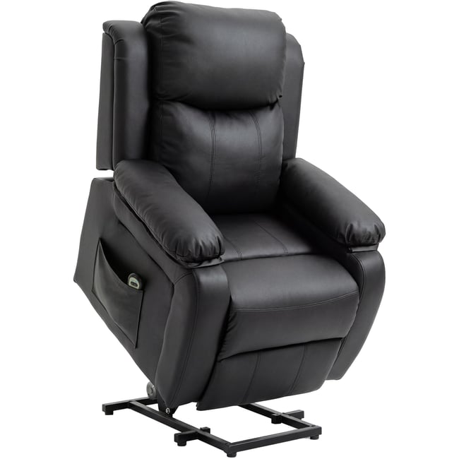 Fauteuil releveur électrique PU Noir Couleur noir <span itemprop=