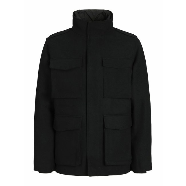 High Neck Pea Coat, black, JACK & JONES