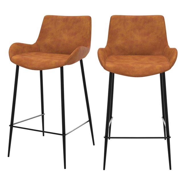 Lot de 2 chaises pour îlot central 65 cm en cuir synthétique - PIRATA - RENDEZ-VOUS DÉCO