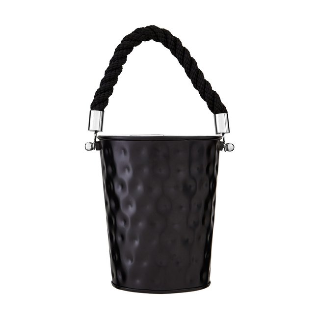Small Party Bucket in Black Hammered Effect, black, SO'HOME