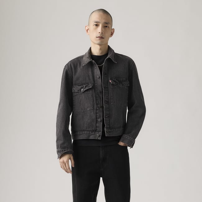 Veste trucker Embarcadero Station noir - mothership trucker <span itemprop=