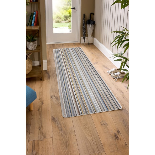 My Stain Resistant Candy Multi Natural Stripe Runner Mat, natural, MY MAT