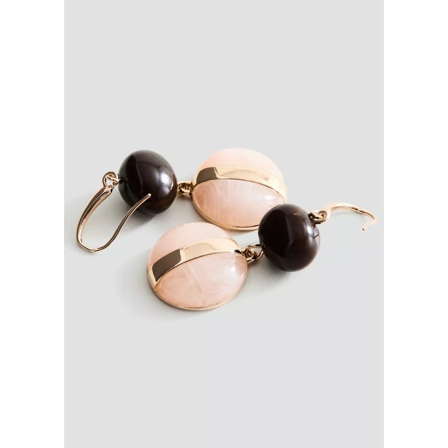 Boucles d'oreilles résine combinées or <span itemprop=