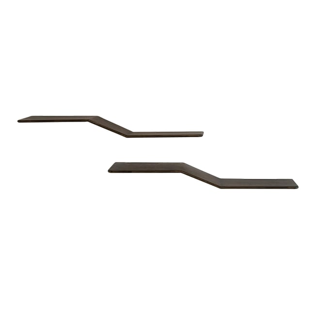 Étagère murale design en S teck recyclé foncé (lot de 2) YOGI Couleur bois naturel <span itemprop=