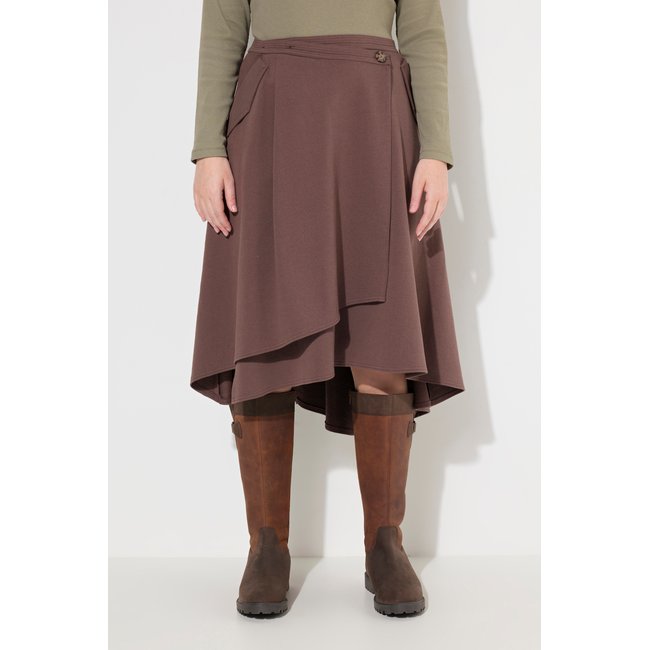 Jupe portefeuille avec poches taupe foncé <span itemprop=