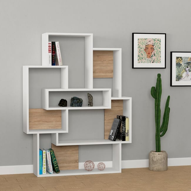 Полка для книг, Barce / Барс дерево/белый SO'HOME