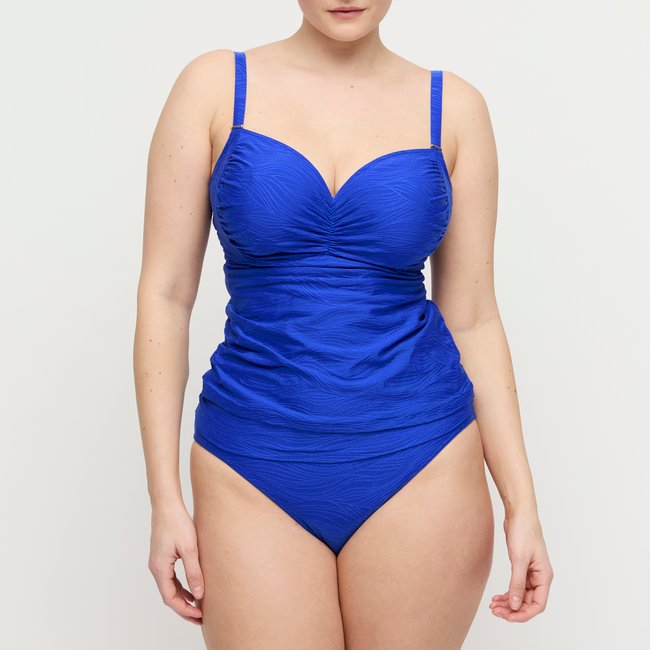 Tankini emboîtant MANTAS bleu - bleu eléctrique <span itemprop=