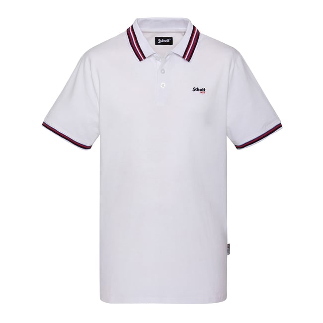 Polo shirt with tricolour trim - SCHOTT