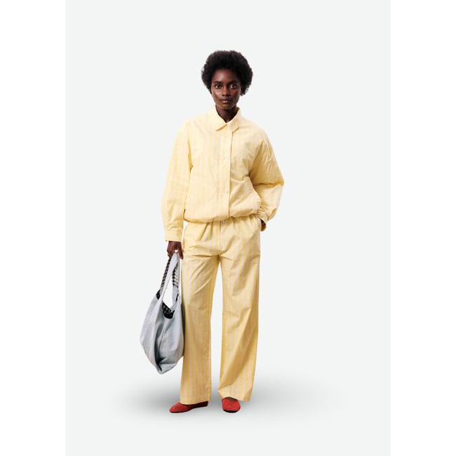Pantalon en coton MIRA jaune beurre <span itemprop=