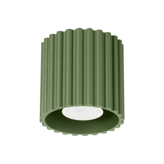 Plafonnier Aluminium Vert Olive GU10 1 Aura Couleur vert <span itemprop=