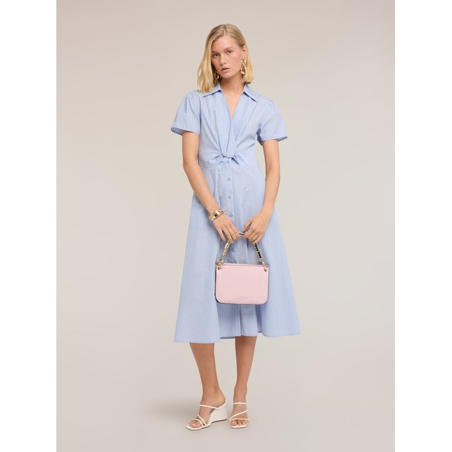 Robe chemise midi à rayures light - blue <span itemprop=