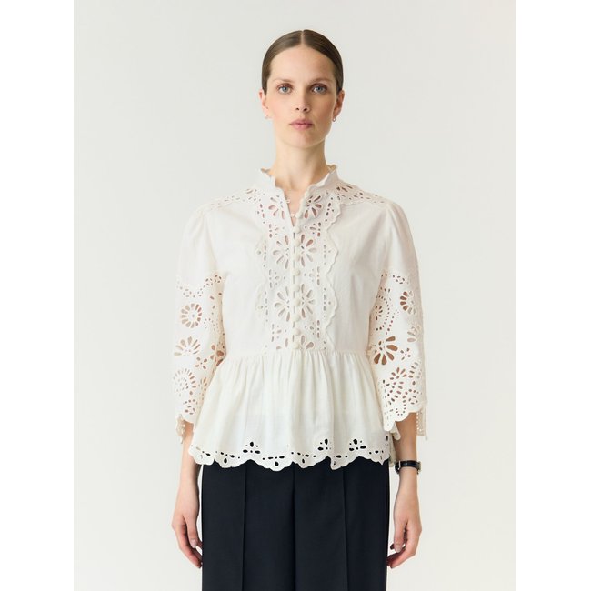 Top Manches 3/4 blanc - pristine1 <span itemprop=