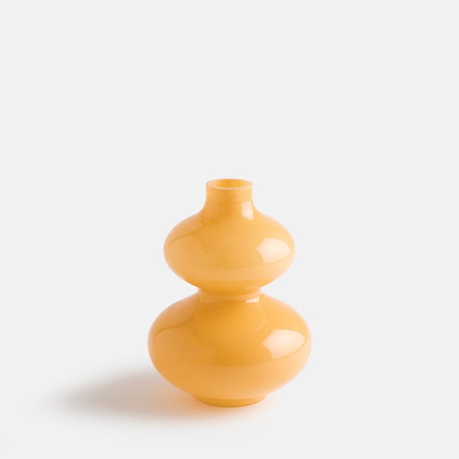 Vase en verre, hauteur 18 cm, OLIA Couleur jaune <span itemprop=