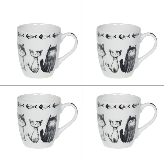 Coffret de 4 tasses Felix 23 cl Couleur noir <span itemprop=