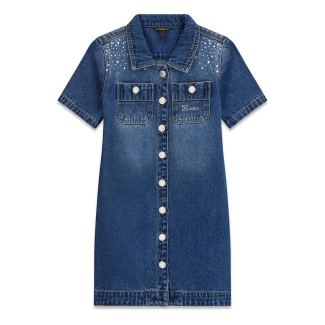 Denim À Strass Dress bleu <span itemprop=