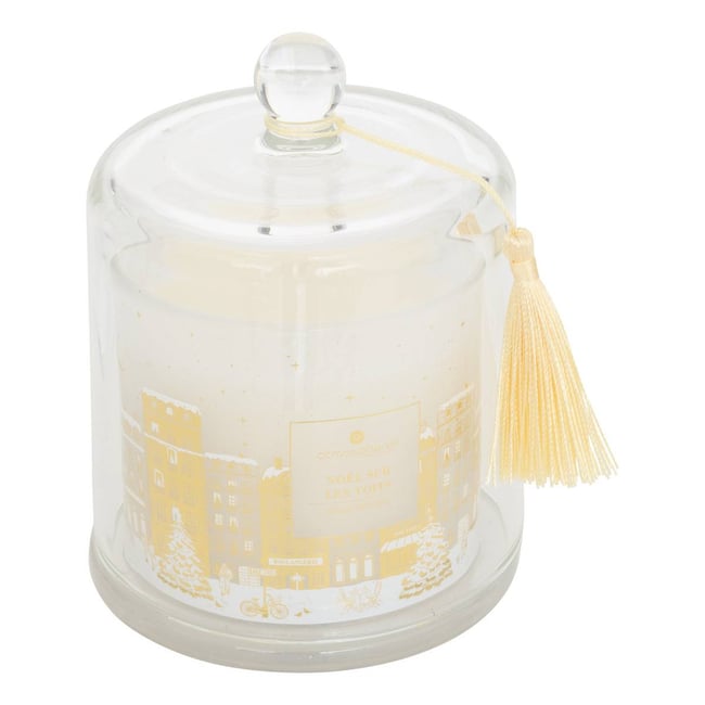 Bougie parfumée Hiver à Paris sous cloche Couleur blanc <span itemprop=