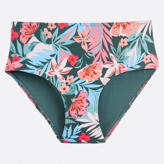 Bas de maillot de bain culotte haute imprimé floral imprimé exotique <span itemprop=