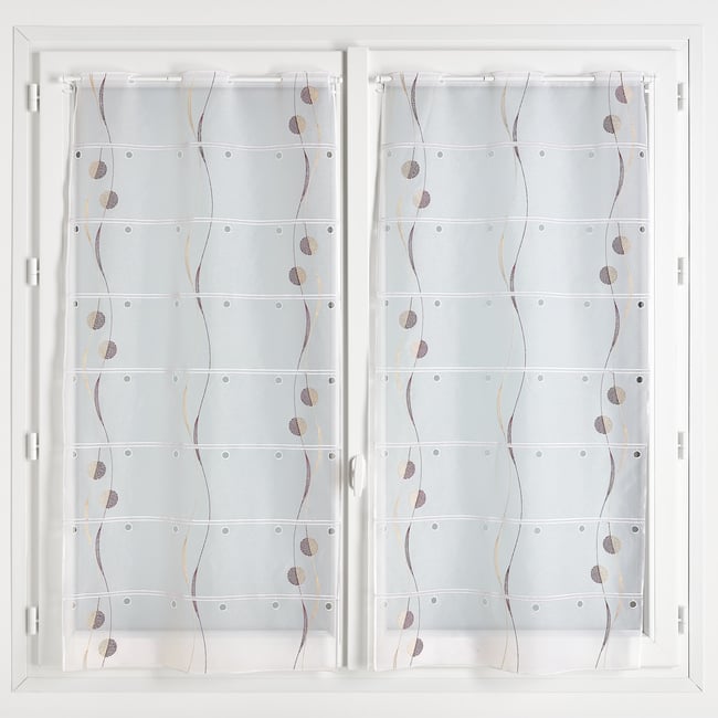 Modulable brodé avec motifs ronds et vagues - QABANE bordeaux <span itemprop=