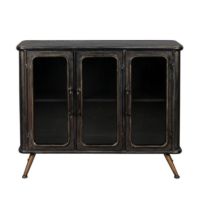 Buffet style industriel en métal - DENZA Couleur noir patiné <span itemprop=