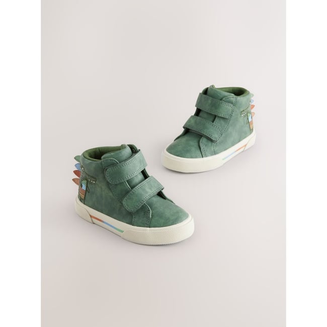 Bottines à fermeture scratch crocodile vert <span itemprop=