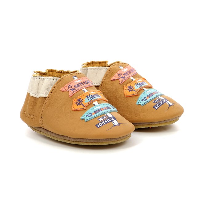 Chaussons Cuir SEEK ADVENT SEMELLE CREPE camel <span itemprop=
