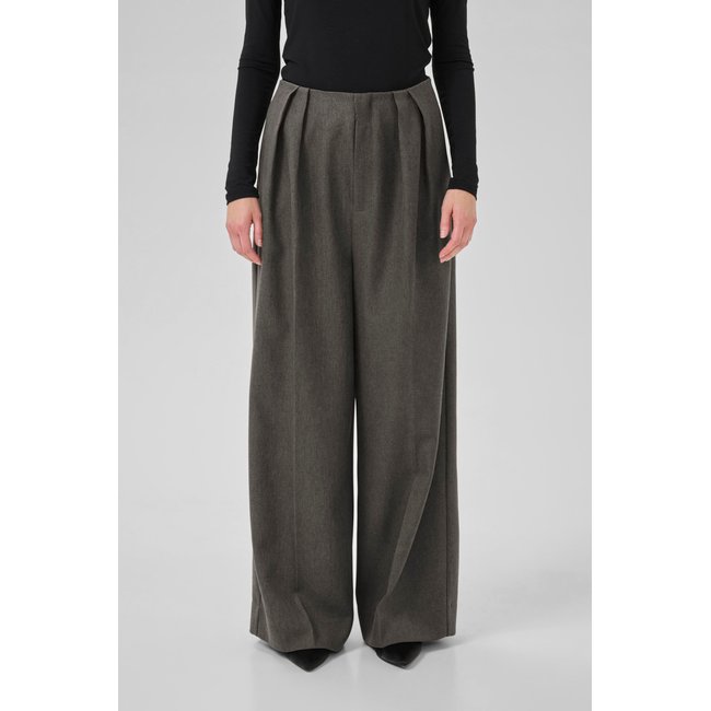 Pantalon casual coupe ample gris dark shadow <span itemprop=