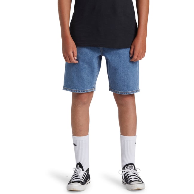 Short en jean baggy SATURN bleu 2001 stone wash <span itemprop=